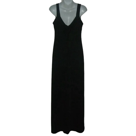 Edith Flagg Dress Three Flaggs Vintage 70s Black Maxi Audrey Hepburn Classic Lbd - Picture 5 of 11